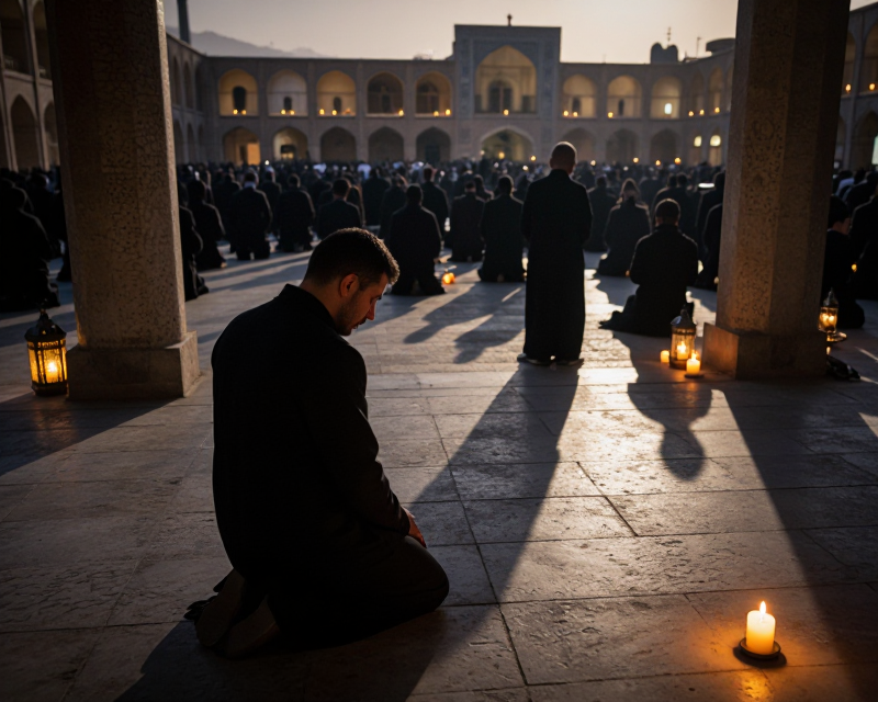 Solemn Mourning Atmosphere in Tehran
