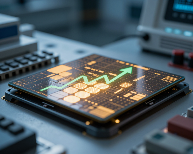 High-tech Semiconductor and Stock Market Concept