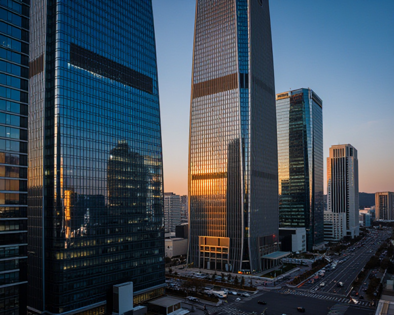 Korean Financial District Sunset