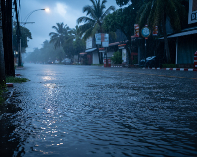 Flooded Street in Thailand