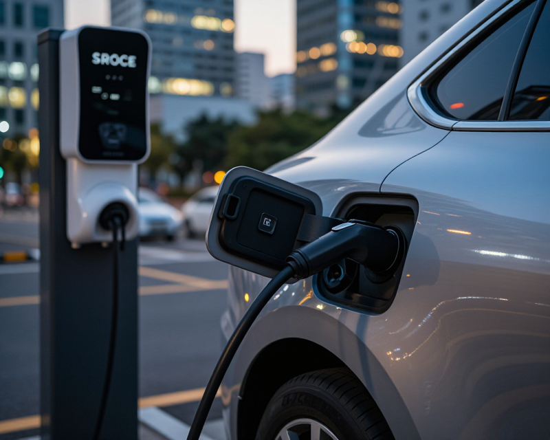 EV Charging Station at Twilight