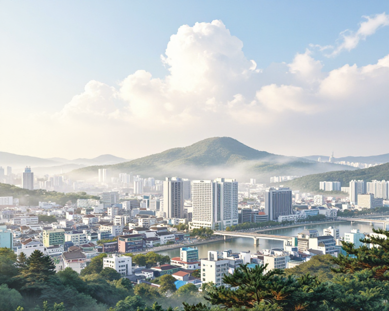 Serene Morning Sky over Seoul