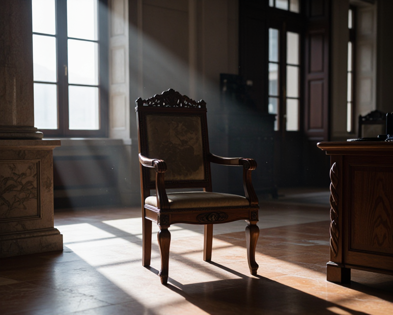 Symbolic Empty Chair in Government Office