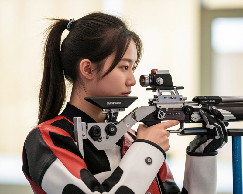 Focused Korean Rifle Shooter